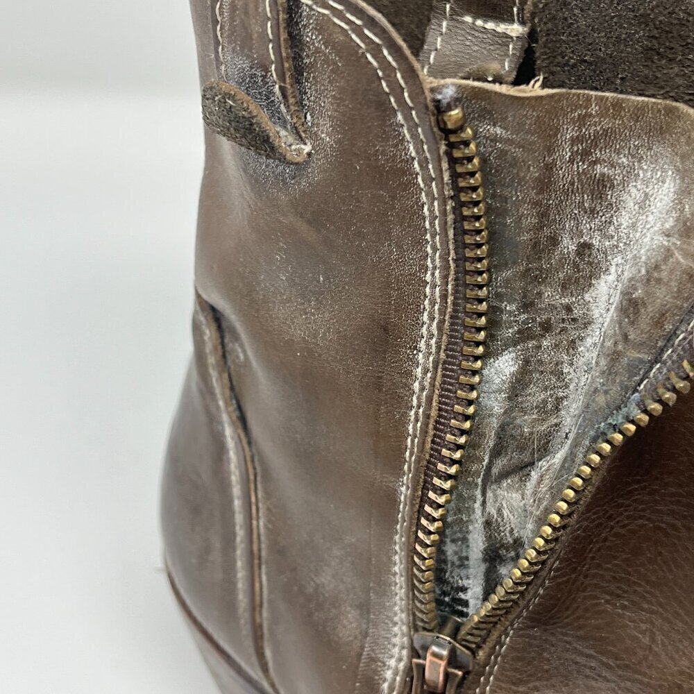 Freebird Austin double-zip leather ankle booties pre-worn 9 grey brown - Picture 5 of 15